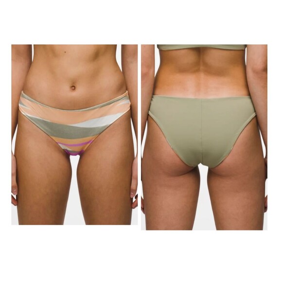 prAna Bikini Bottom Womens Size L Cheeky Low Rise Reversible Beach Swimwear NEW - Picture 3 of 13
